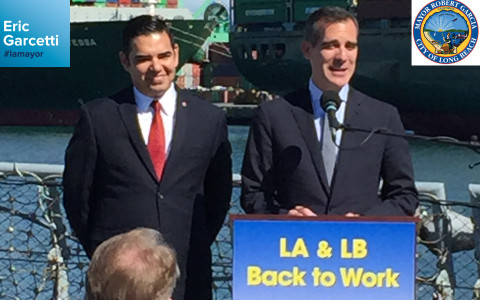 LA, Long Beach Mayors Pledge More Efficiency At Port Complex