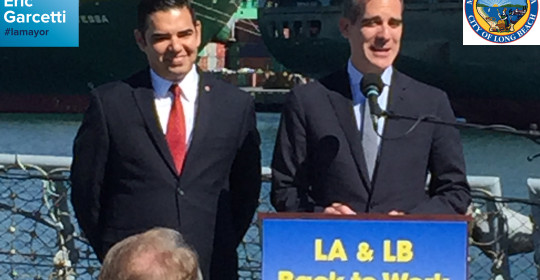 LA, Long Beach Mayors Pledge More Efficiency At Port Complex